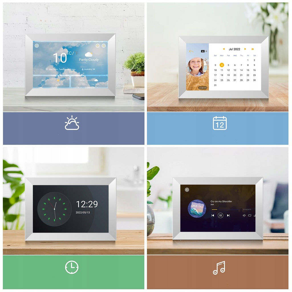10,1 colio skaitmeninis nuotraukų rėmelis su jutikliniu ekranu, nuotraukos, vaizdo įrašai, Wi-Fi programėlė
