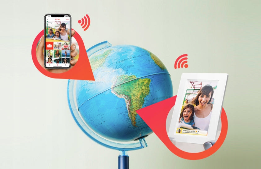 10,1 colio skaitmeninis nuotraukų rėmelis su WiFi ryšiu ir atspaudais, rožinis