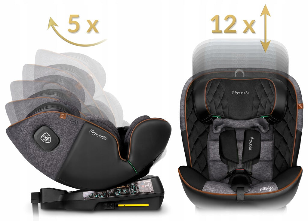 PASUKAMA AUTOMOBILINĖ KĖDUTĖ su KOJA 0-36KG ISOFIX NUKIDO I-SIZE 40-150cm