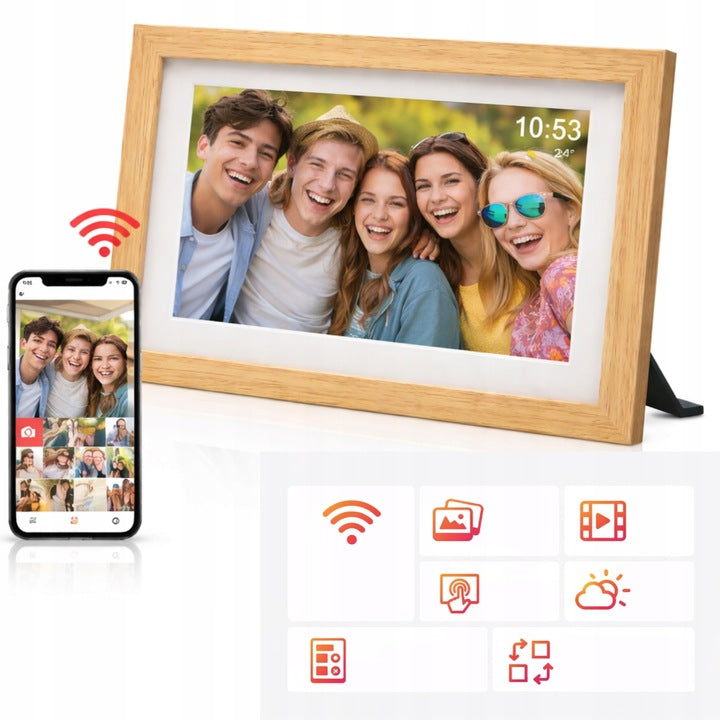 10,1-TOLLINE DIGITAALNE PILDIRAAM "Wi-Fi FRAMEO" – 32 GB MÄLU, IPS PUUTEEKRAAN, TÄIUSLIK KINGITUS