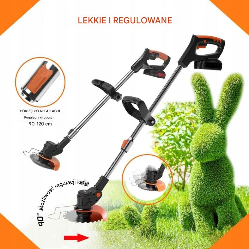 Trimeris Didelis belaidis žoliapjovės rinkinys su 2 x 21 V 2000 mAh baterijomis