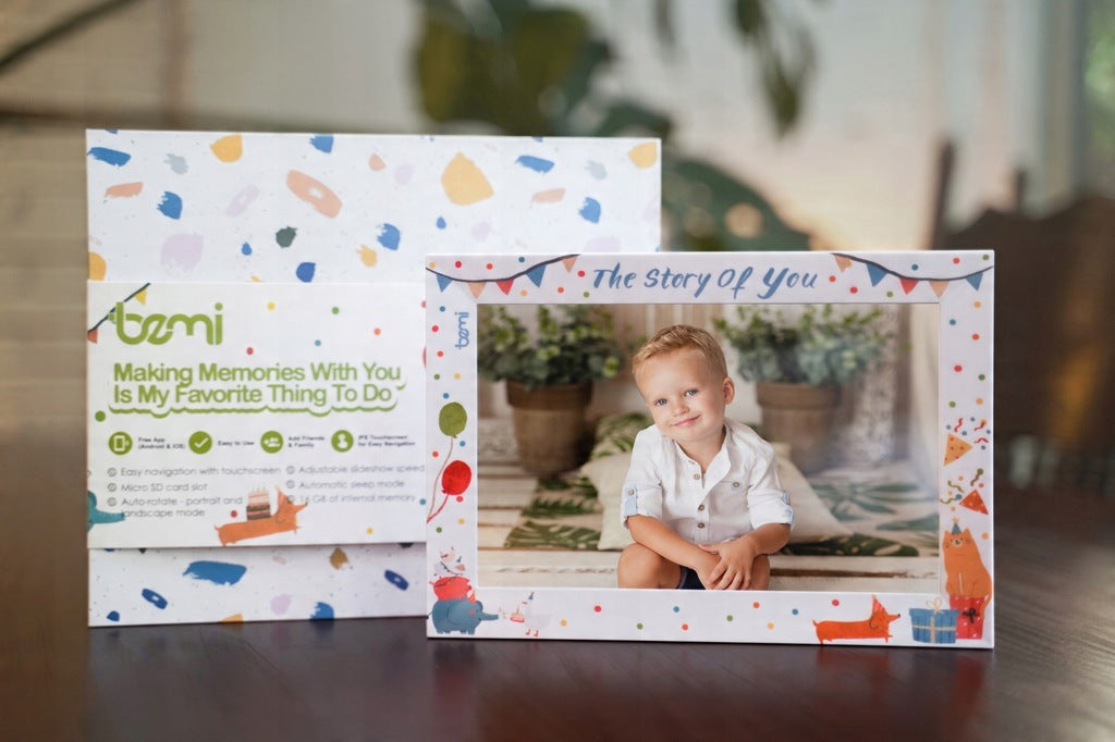 10,1 colio skaitmeninis nuotraukų rėmelis su WiFi ryšiu ir atspaudais, baltas