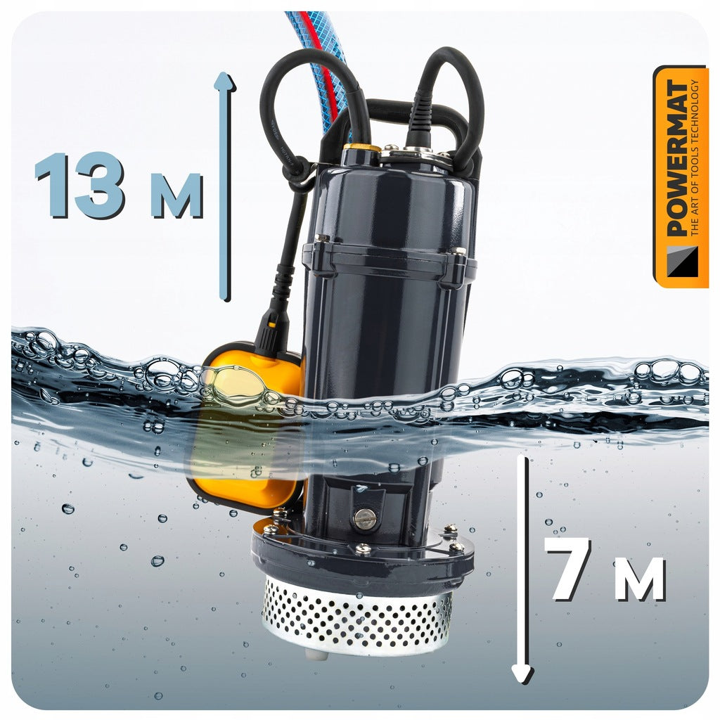Švaraus ir nešvaraus vandens siurblys su plūde, panardinamas, galingas 750 W, 6000 l/h