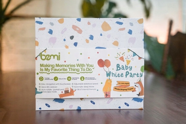 10,1 colio skaitmeninis nuotraukų rėmelis su WiFi ryšiu ir atspaudais, baltas