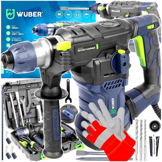 1500 W smūginis gręžtuvas, 6 J smūginis plaktukas, stiprus SDS + gręžimo smaigalys