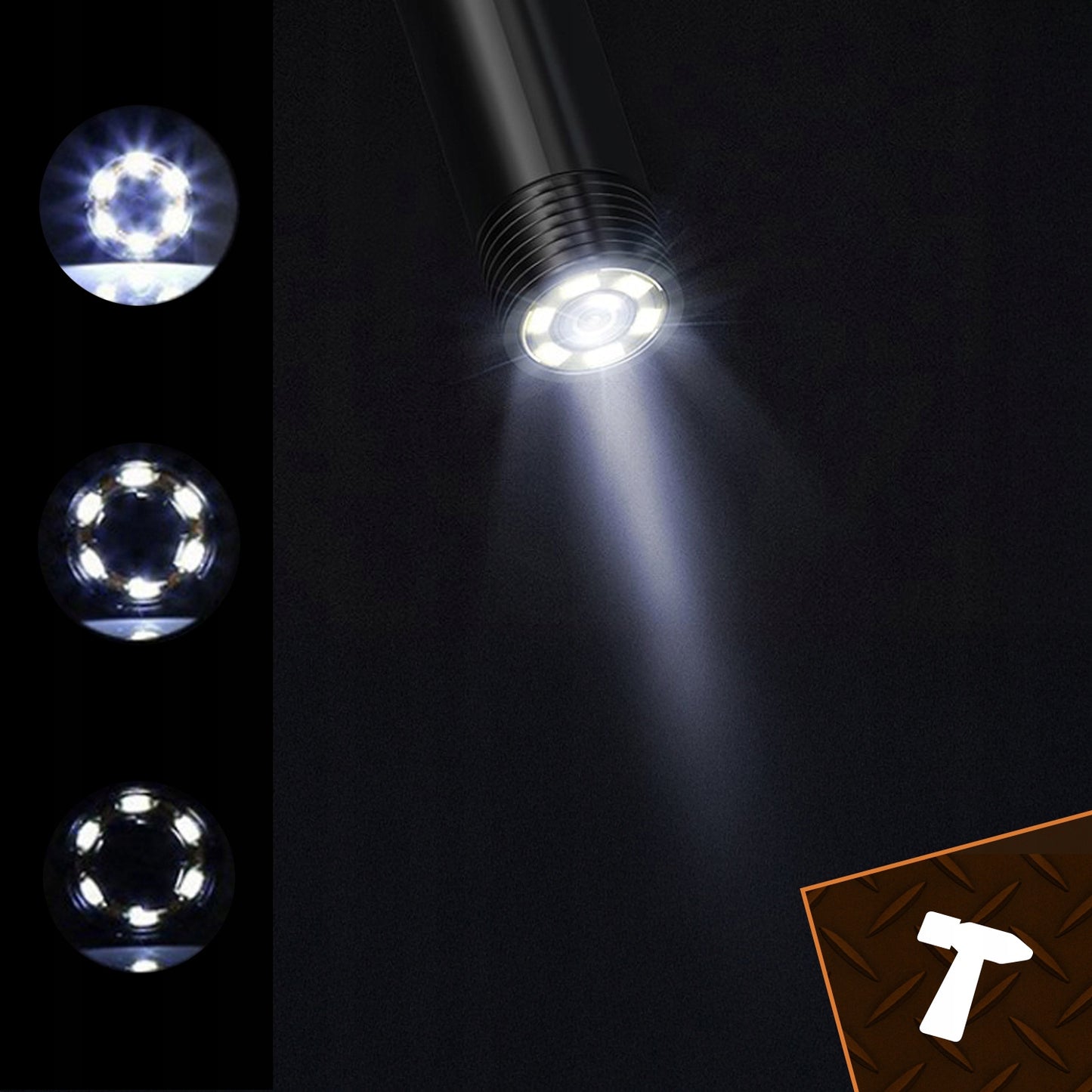 Endoskopiskā kamera ar ekrānu 5m | Full HD | IP67 | Cauruļu, kanalizācijas un auto diagnostikai