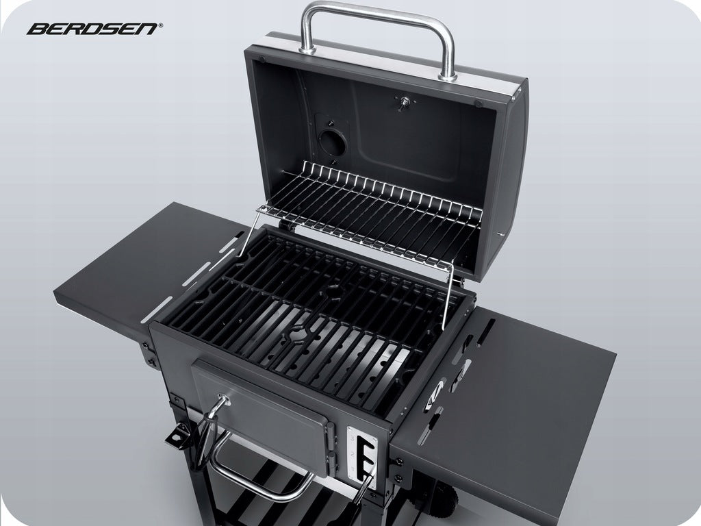 Söegrill, malmkamin, kaanega grillrest, tuhasahtel, termomeeter