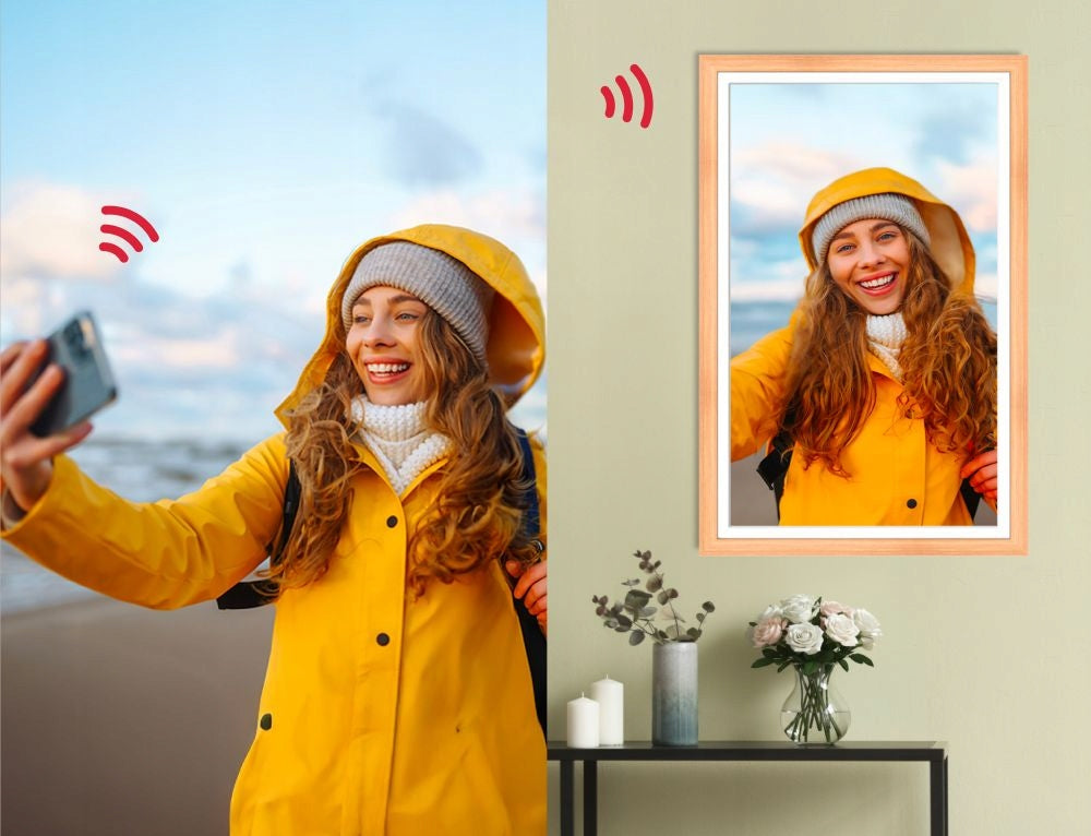 32 colių „WiFi HD LCD“ skaitmeninis rėmelis, juodas