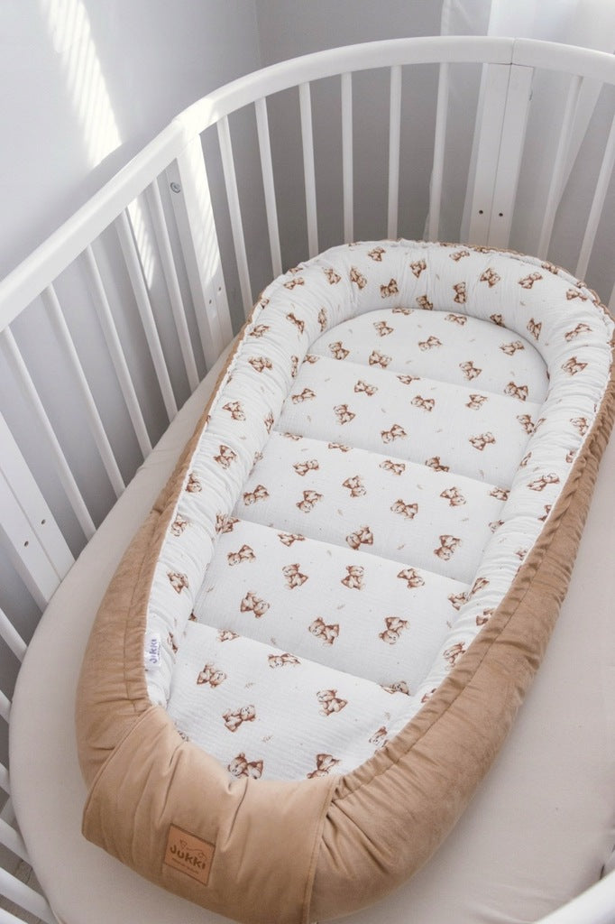 JUKKI suur kookon XXL beebikostüüm 65x120cm musliinpuuvill samet