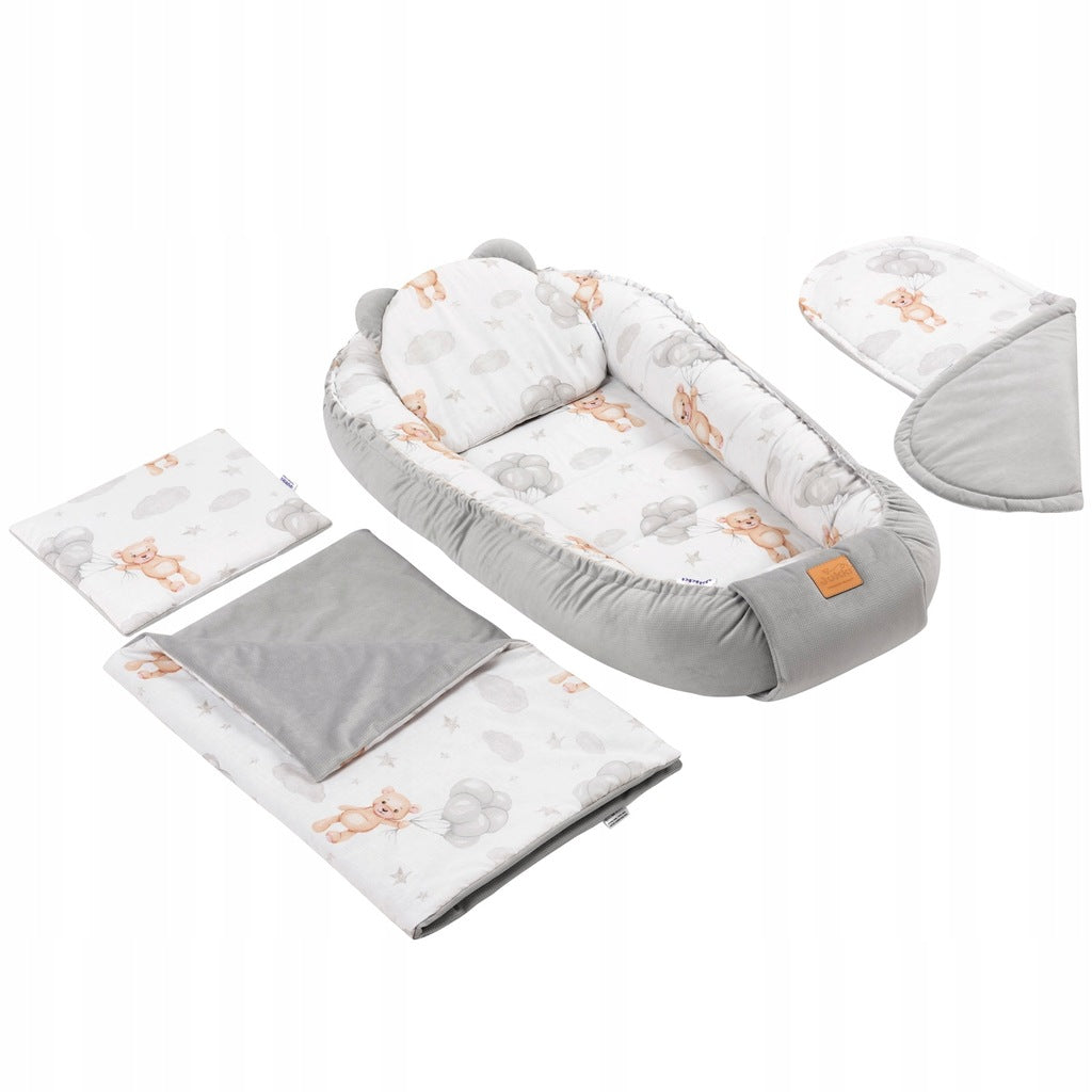 KŪDIKIO RINKINYS 5 viename KOKONAS MUSLINAS MEDVILNĖ AKSOMAS Dvipusis JUKKI COMFORT