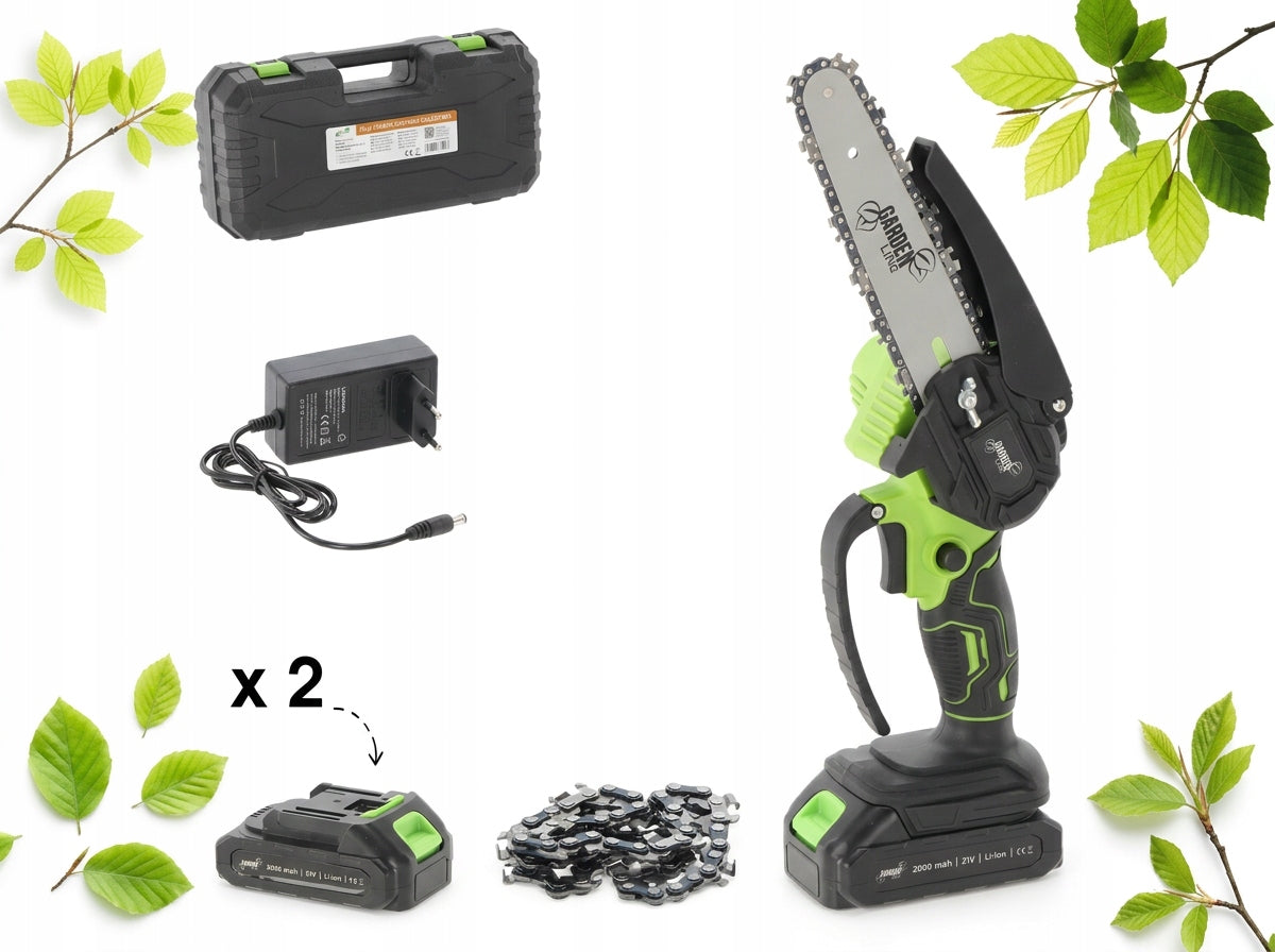 21 V 600W akumuliatorinis mini šakų pjūklas