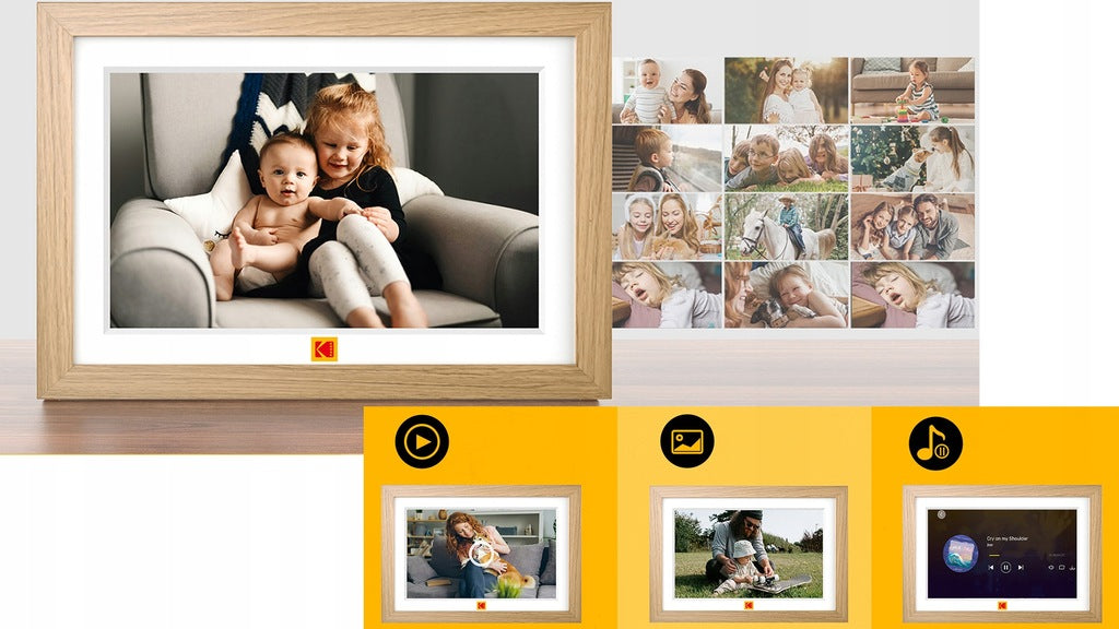skaitmeninis nuotraukų rėmelis su jutikliniu ekranu, nuotraukomis, vaizdo įrašais, 10,1 colio, RCF-1018W, WiFi