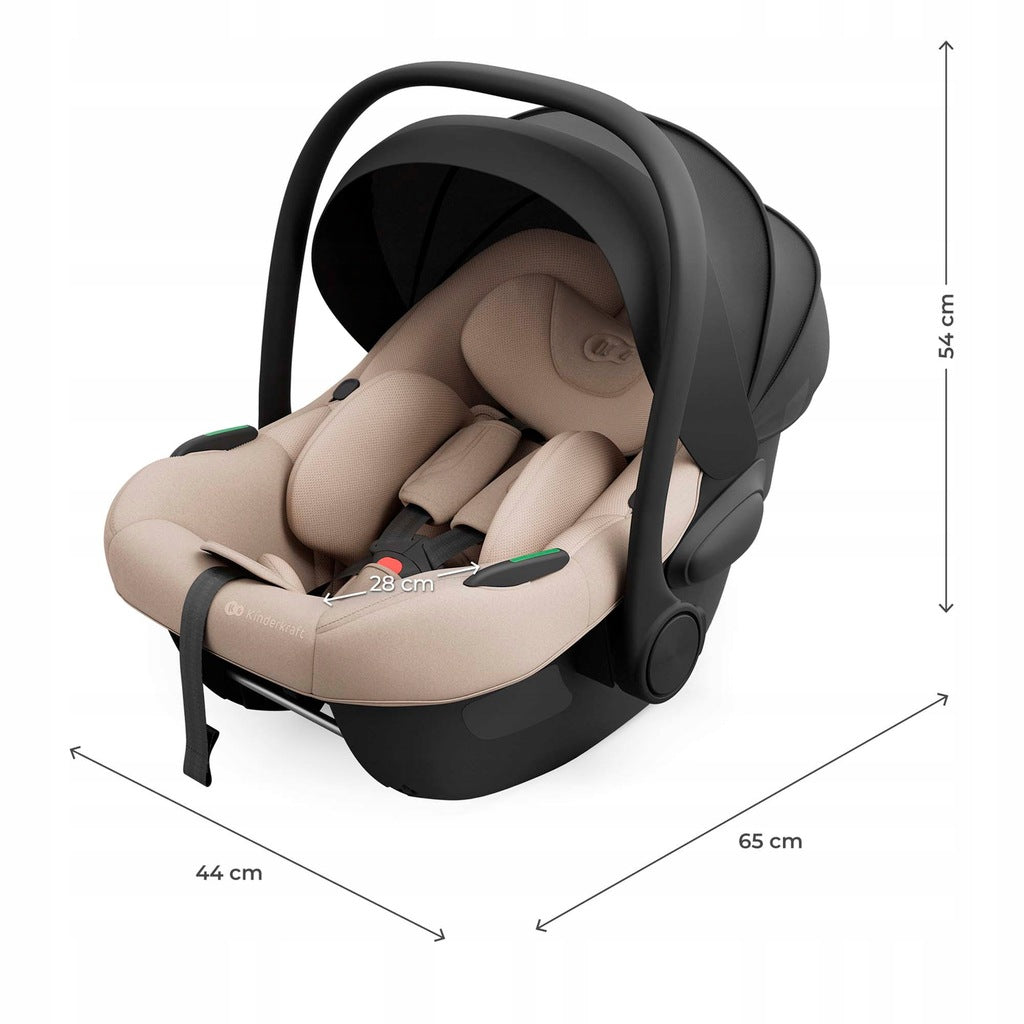 Kinderkraft I-LITE automobilinė kėdutė kūdikiams, 40-87 cm, 0-13 kg, smėlio spalvos