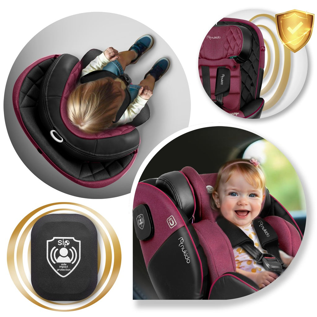 PASUKAMA AUTOMOBILINĖ KĖDUTĖ su KOJA 0-36KG ISOFIX NUKIDO I-SIZE 40-150cm