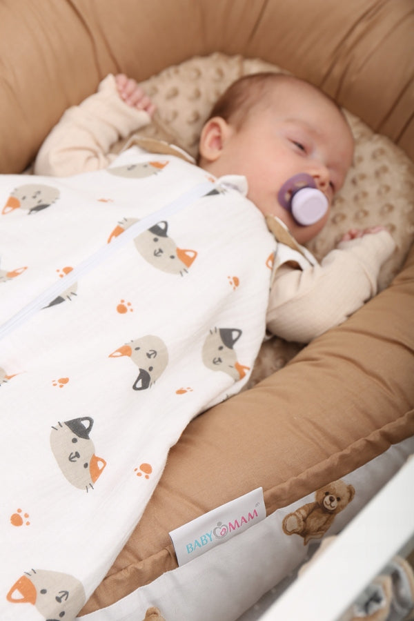 Bērnu ligzda-kokons "Minky" XXL komplekts "BabyMam", 7 daļas