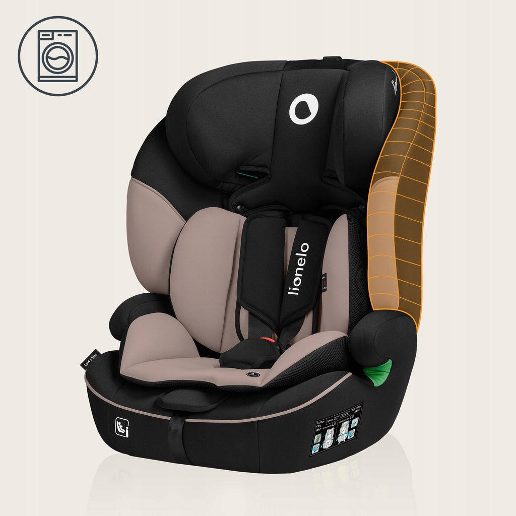 Automobilinė kėdutė 76-150 cm, pločio sėdynė 9-36 kg, Lionelo LEVI I-SIZE