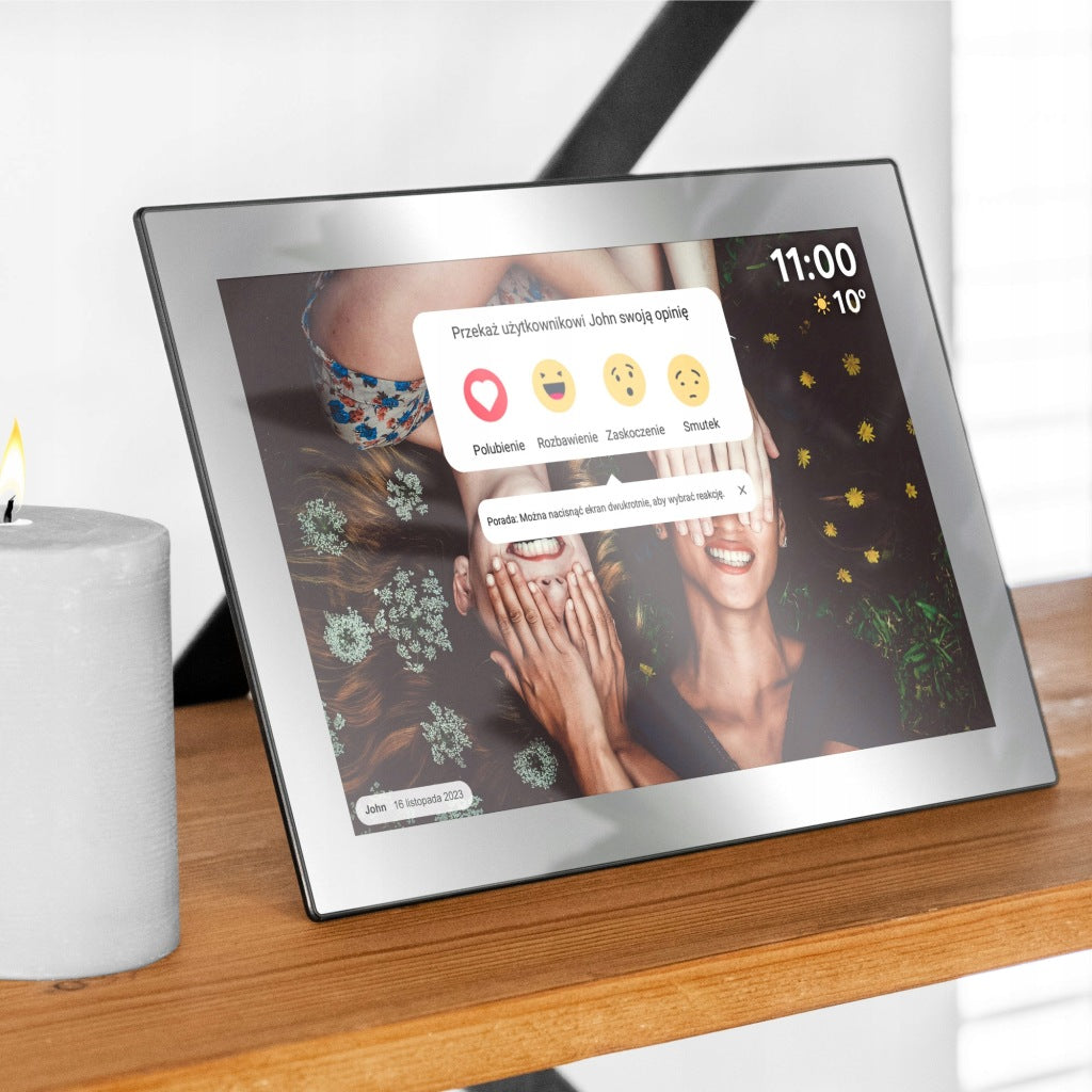 skaitmeninis nuotraukų rėmelis 10,1 colio sidabrinis jutiklinis ekranas su „Wi-Fi“