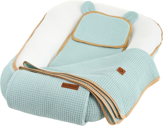 Kūdikių „Cocoon Air 3D“ saugaus miego komplektas, lizdelis, žaidimų aikštelės komplektas, „BabyMam“
