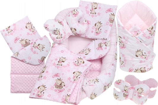 Kūdikių kokonų lizdelis „Minky“ rinkinys XXL „BabyMam“ 7 dalys