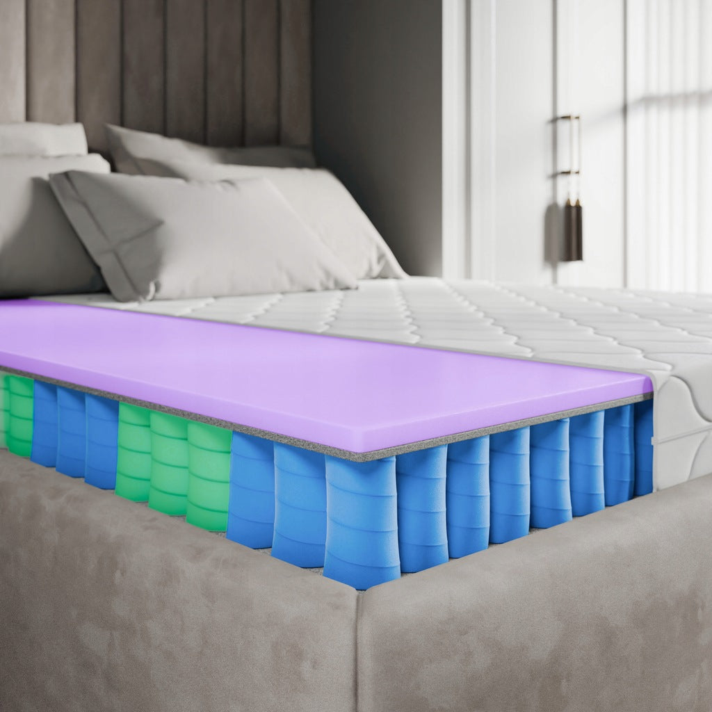 Kišeninis čiužinys 70x160 vidutinio kietumo TINO 16 cm H3 patogus su užvalkalu