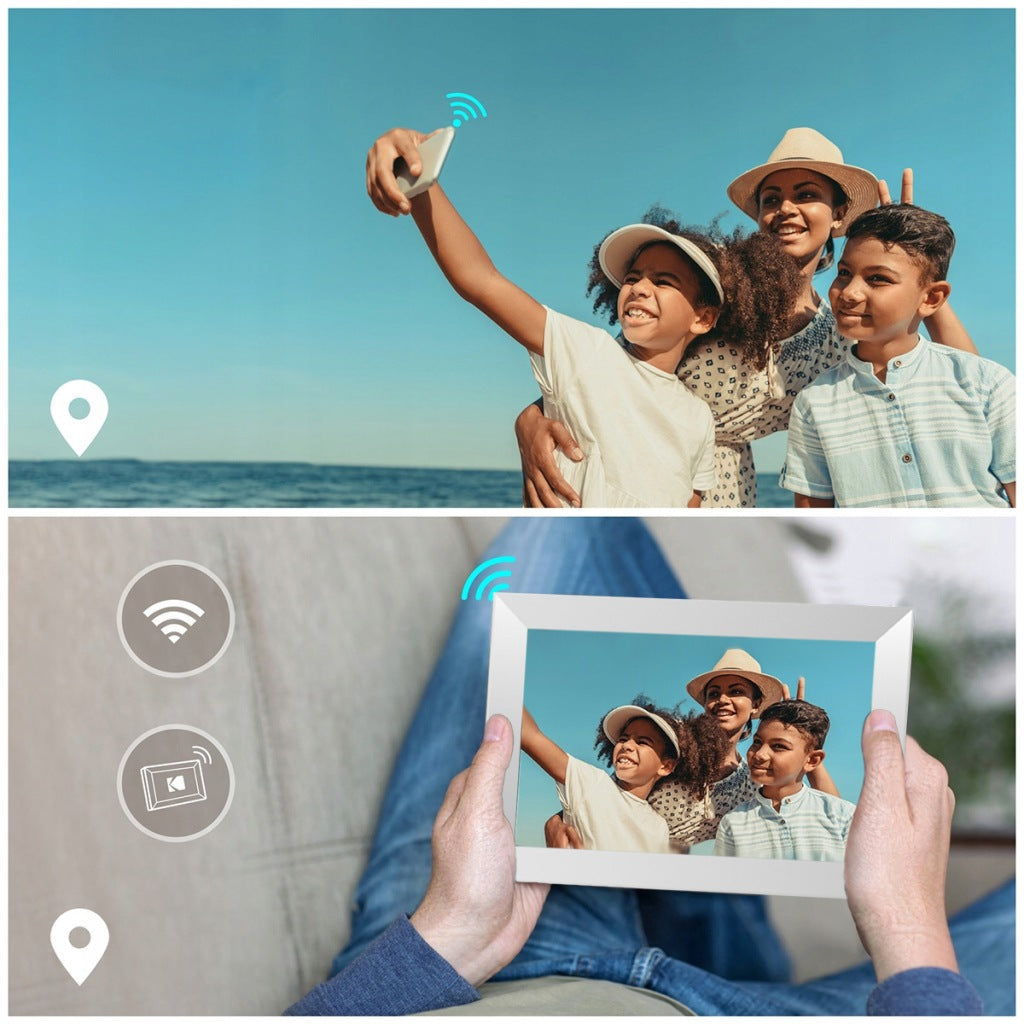 10,1 colio skaitmeninis nuotraukų rėmelis su jutikliniu ekranu, nuotraukos, vaizdo įrašai, Wi-Fi programėlė