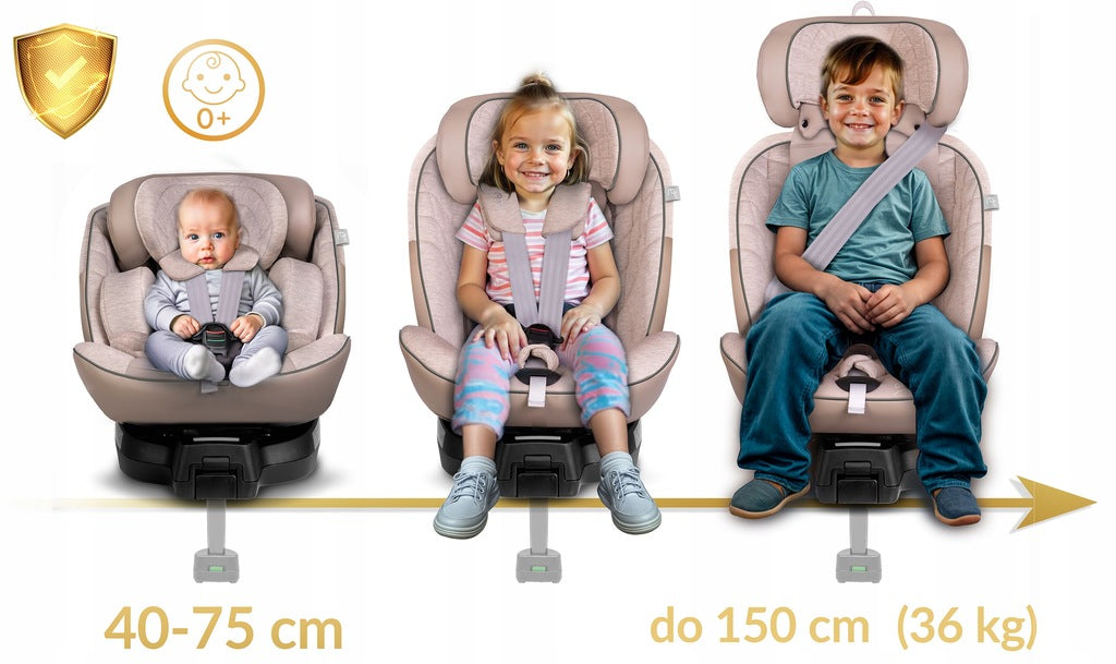 PASUKAMA AUTOMOBILINĖ KĖDUTĖ su KOJA 0-36KG ISOFIX NUKIDO I-SIZE 40-150cm