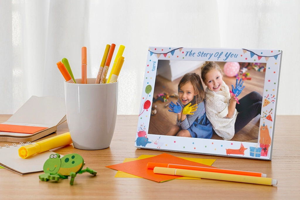 10,1 colio skaitmeninis nuotraukų rėmelis su WiFi ryšiu ir atspaudais, baltas