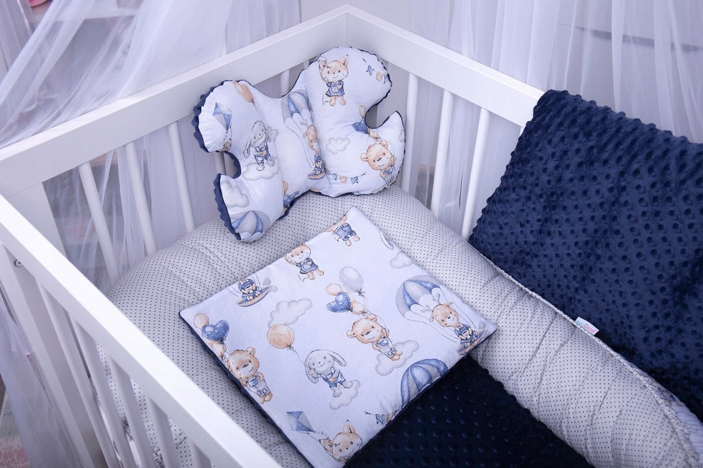 Kūdikių kokonų lizdelis „Minky“ rinkinys XXL „BabyMam“ 7 dalys