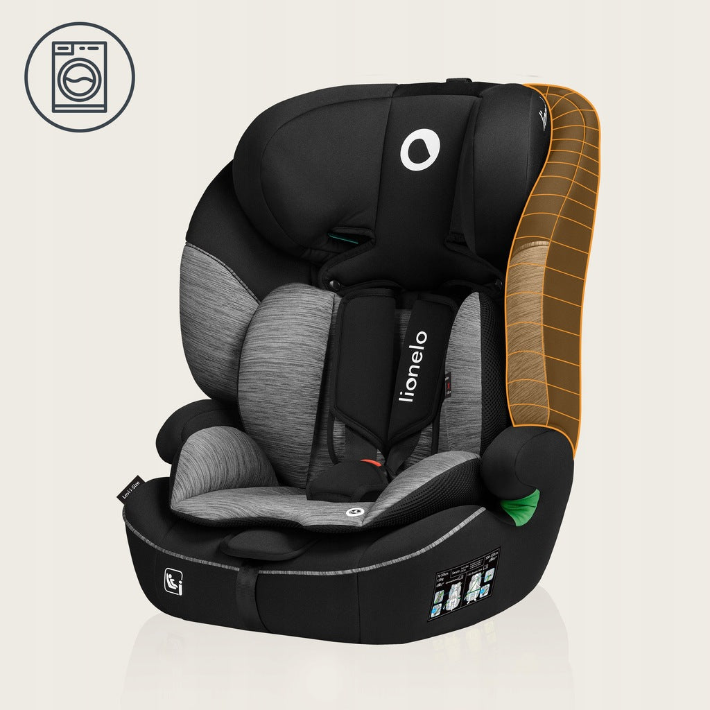 Autosēdeklis 76-150 cm, Melns, 9-36 kg, Lionelo LEVI I-SIZE