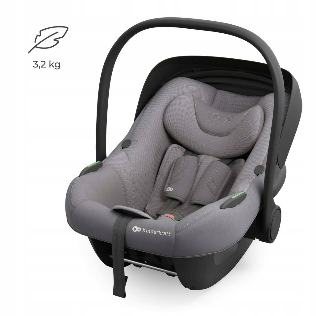 Kinderkraft I-LITE autokrēsliņš zīdaiņiem, 40-87 cm, 0-13 kg, pelēks