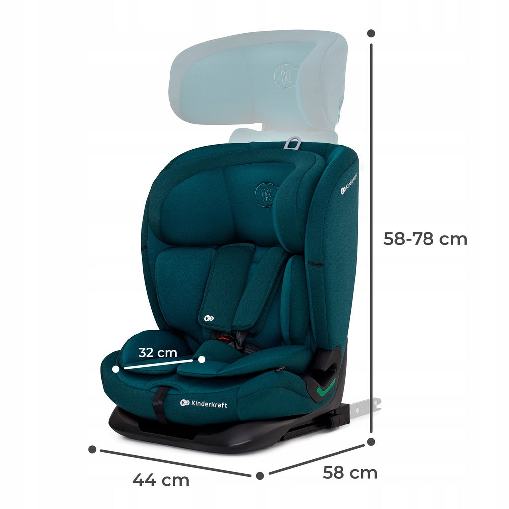 Kinderkraft ONETO3i turvatool, 76-150 cm, 9-36 kg, ISOFIX, roheline