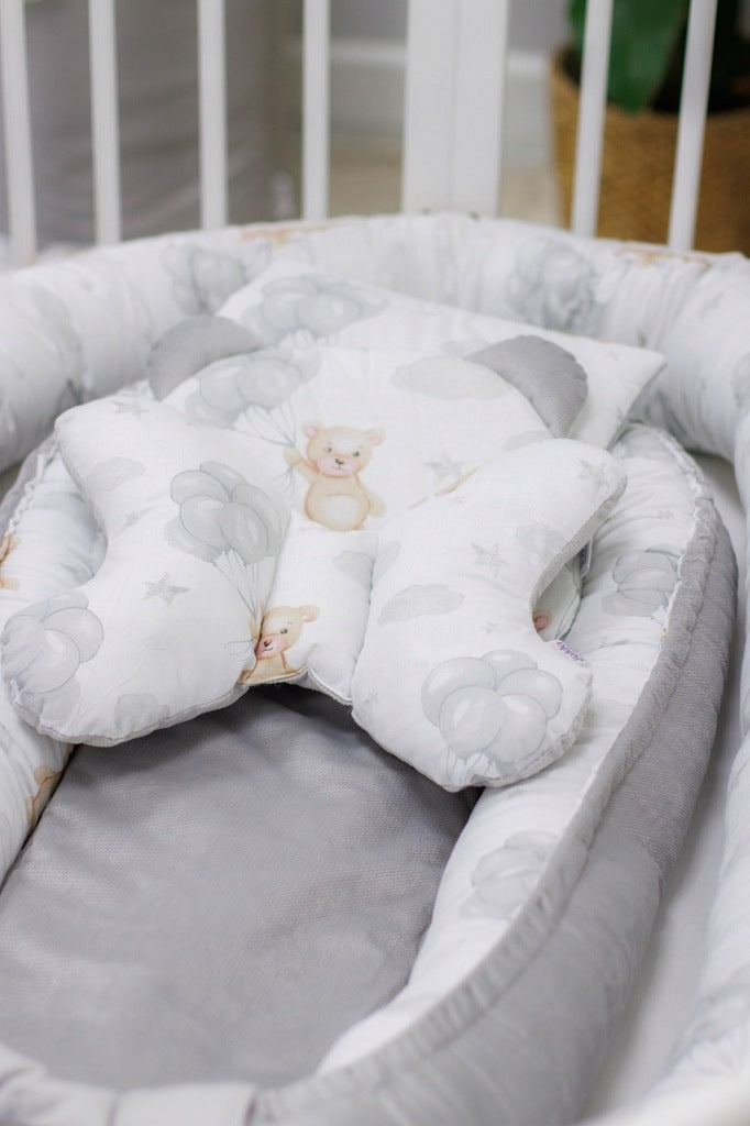 KŪDIKIO RINKINYS 5 viename KOKONAS MUSLINAS MEDVILNĖ AKSOMAS Dvipusis JUKKI COMFORT