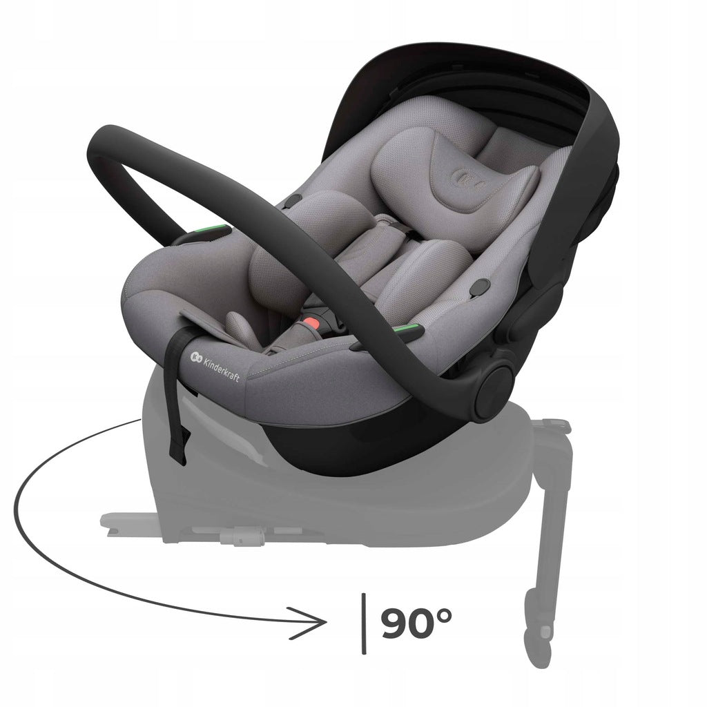 Kinderkraft I-LITE autokrēsliņš zīdaiņiem, 40-87 cm, 0-13 kg, pelēks