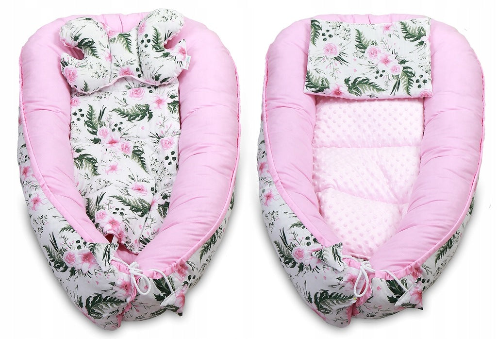 Kūdikių kokonų lizdelis „Minky“ rinkinys XXL „BabyMam“ 7 dalys
