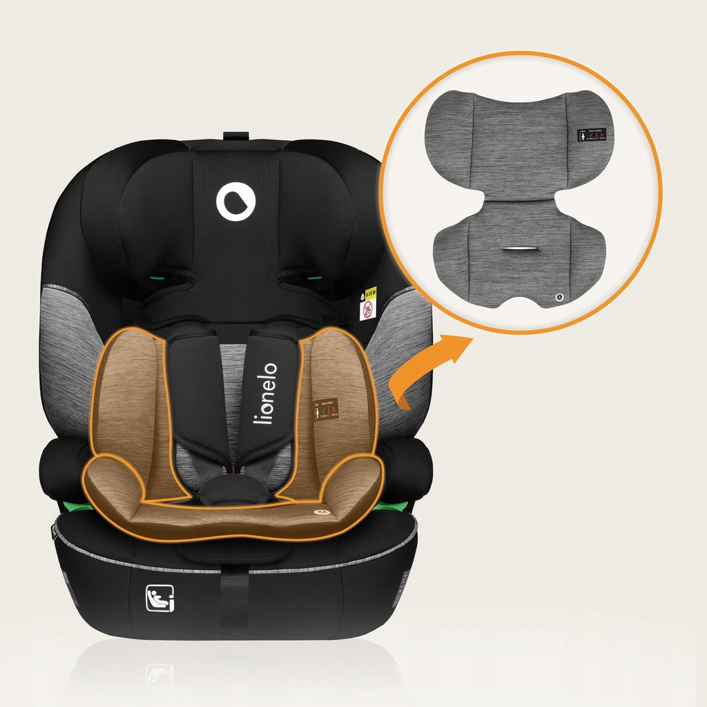 Autosēdeklis 76-150 cm, Melns, 9-36 kg, Lionelo LEVI I-SIZE