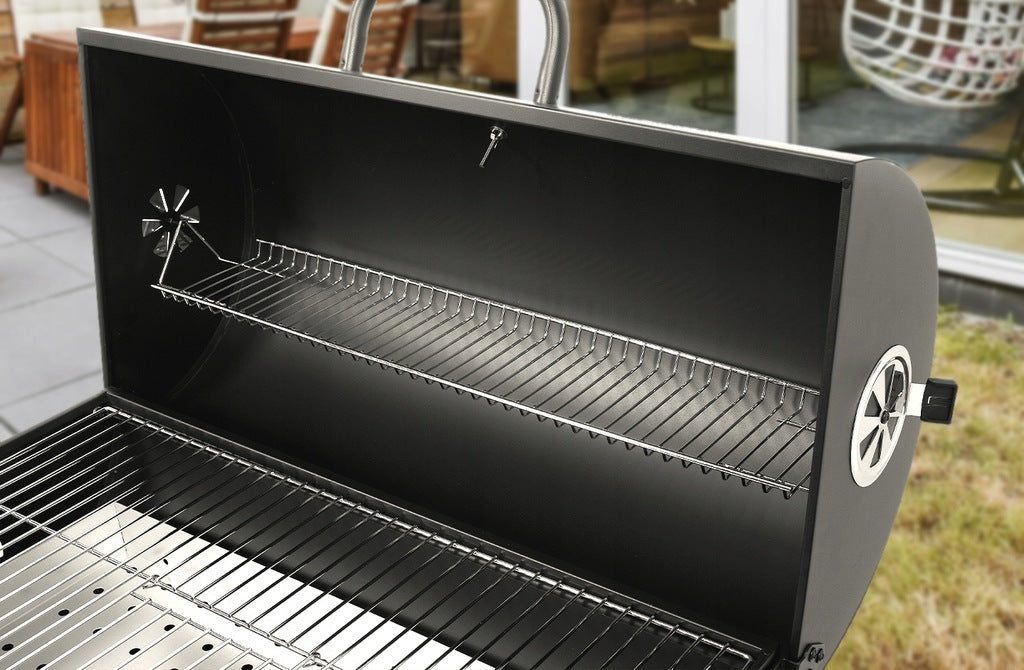 Aia söegrill ratastel, riiulid