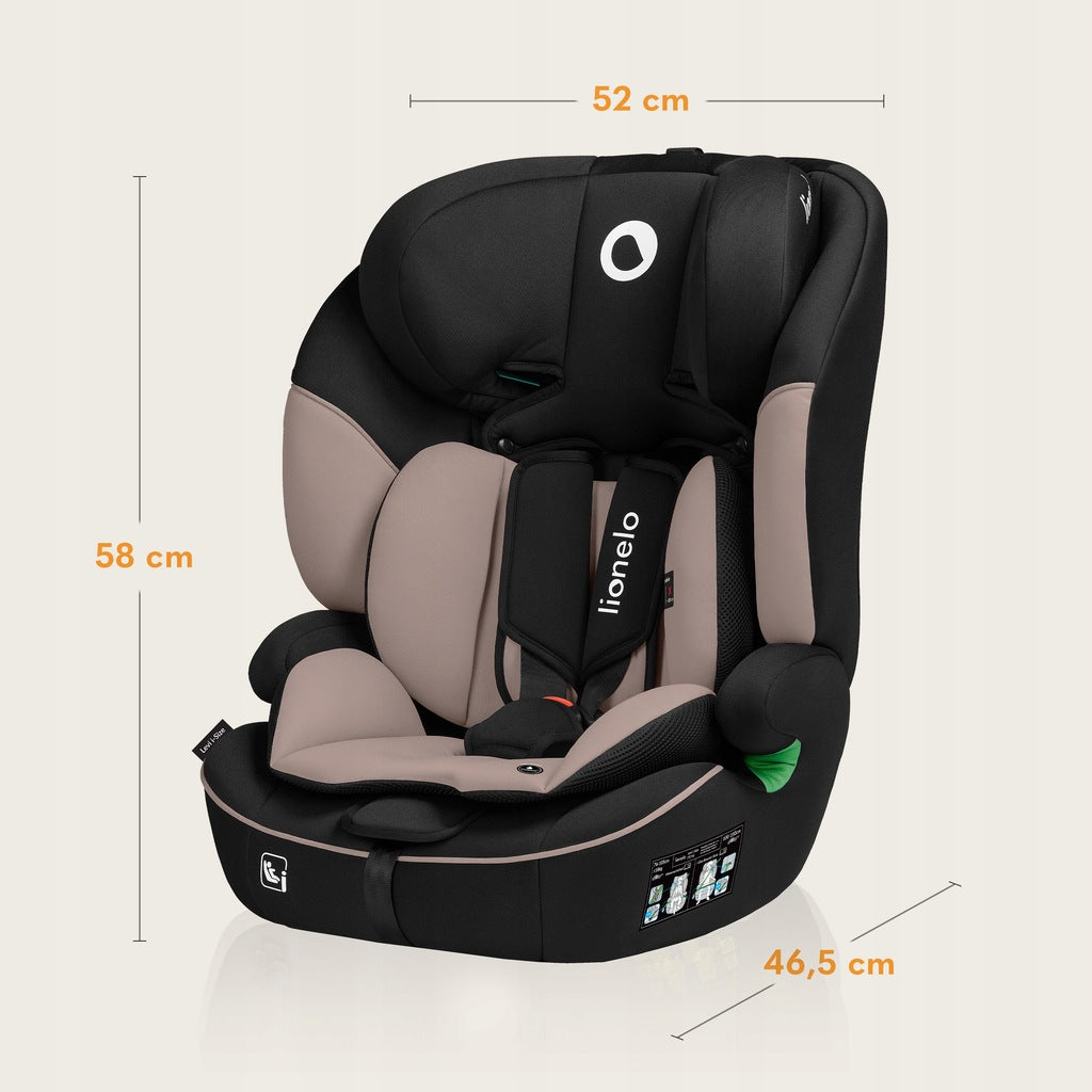 Automobilinė kėdutė 76-150 cm, pločio sėdynė 9-36 kg, Lionelo LEVI I-SIZE