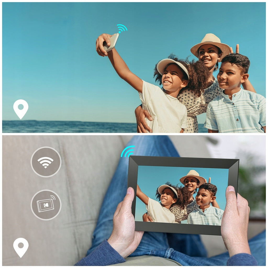 10,1 colio skaitmeninis nuotraukų rėmelis su jutikliniu ekranu, nuotraukos, vaizdo įrašai, „Wi-Fi“ programėlė