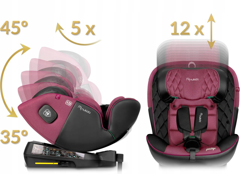 PASUKAMA AUTOMOBILINĖ KĖDUTĖ su KOJA 0-36KG ISOFIX NUKIDO I-SIZE 40-150cm
