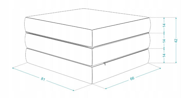 Kokkupandav reisivoodi 200x80x14 cm, kokkupandav MAXI CASO