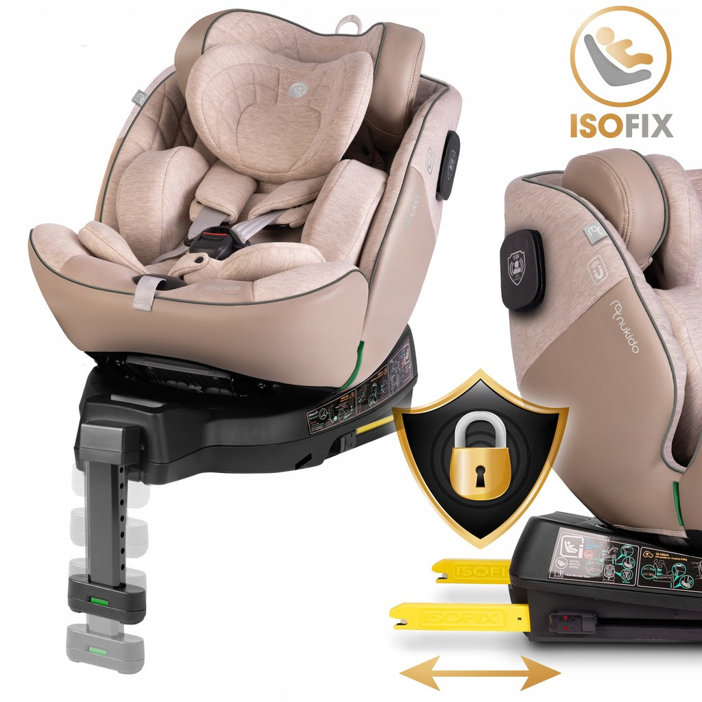 PASUKAMA AUTOMOBILINĖ KĖDUTĖ su KOJA 0-36KG ISOFIX NUKIDO I-SIZE 40-150cm
