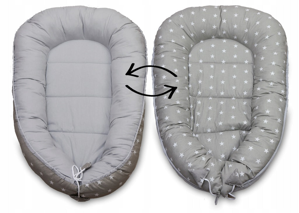 Bērnu ligzda-kokons "Minky" XXL komplekts "BabyMam", 7 daļas