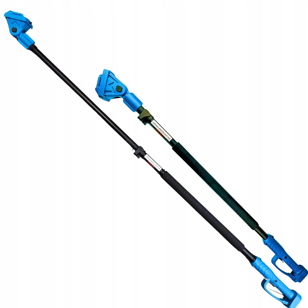 15 cm pjūklo rinkinys + genėjimo žirklės + akumuliatorinė teleskopinė ranka 4 m, 2 akumuliatoriai