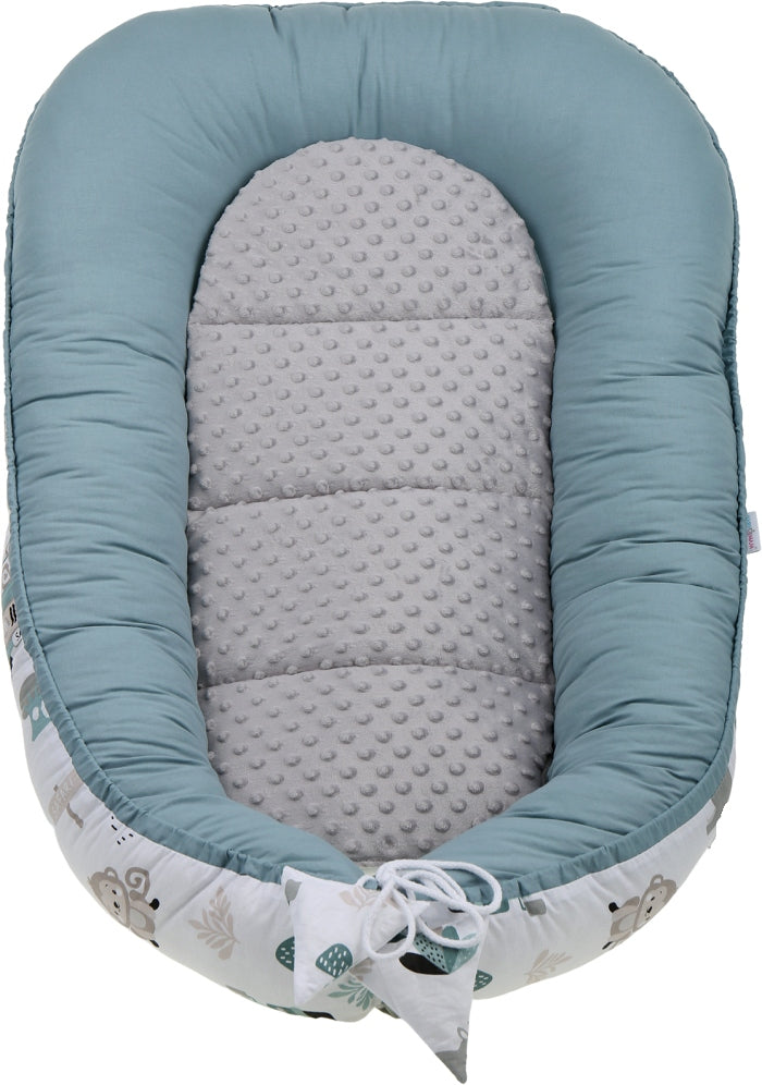 Bērnu ligzda-kokons "Minky" XXL komplekts "BabyMam", 7 daļas