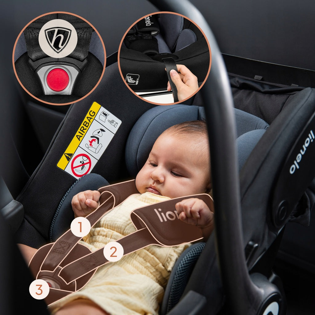 Automobilinė kėdutė 0-13 kg, 40-87 cm. ADAC sertifikatas. Lionelo Astrid. rožinė