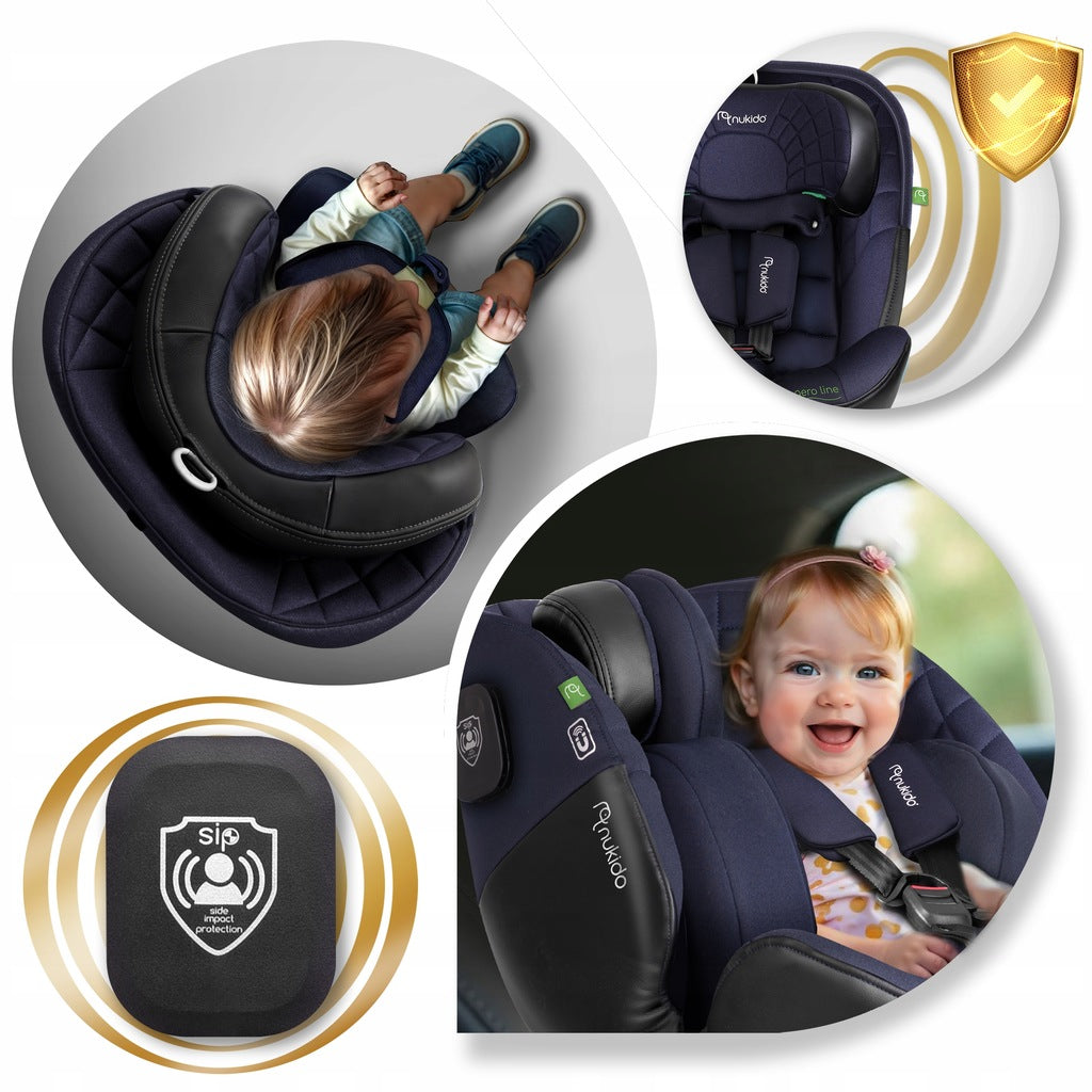 PASUKAMA AUTOMOBILINĖ KĖDUTĖ su KOJA 0-36KG ISOFIX NUKIDO I-SIZE 40-150cm