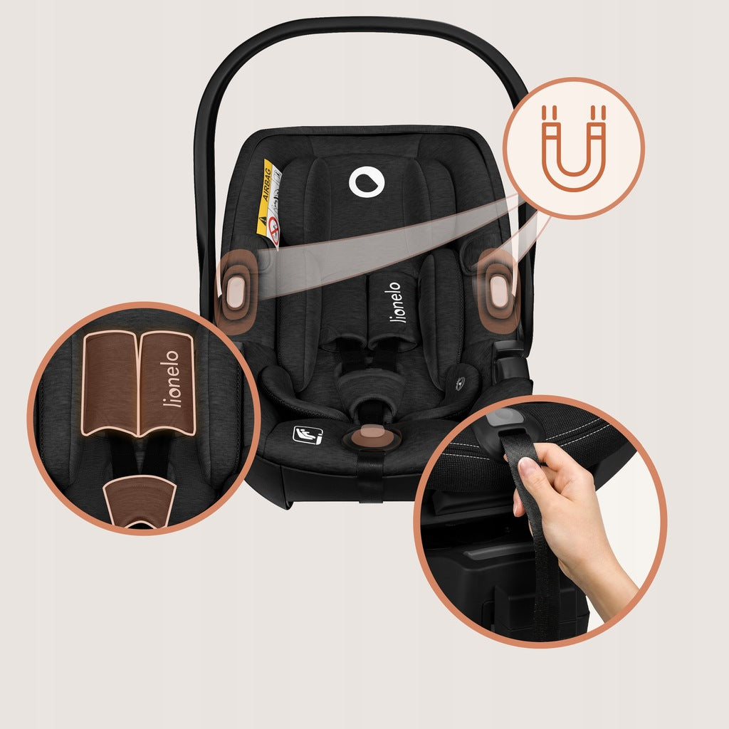 Lionelo Moxie i-Size automobilinė kėdutė su pagrindu 40-87cm 0-13