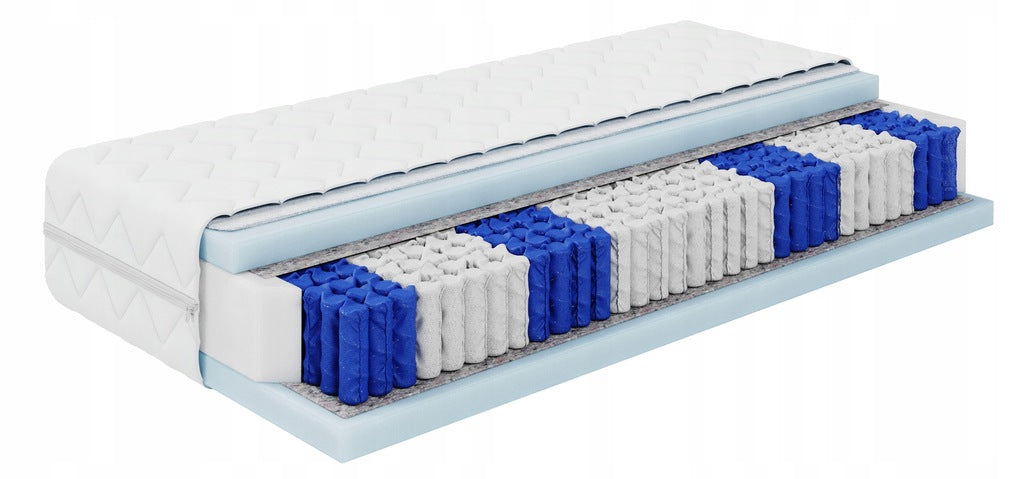 Čiužinys 80x200 kišeninių spyruoklių, dvipusis, vidutinio kietumo, BLANC