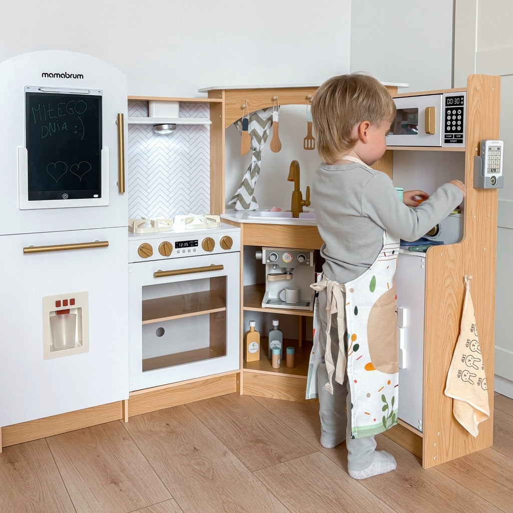 DIDELĖ MEDINĖ INTERAKTYVI VIRTUVĖ XXXXL SU LED APŠVIETIMU - 50 DALIŲ