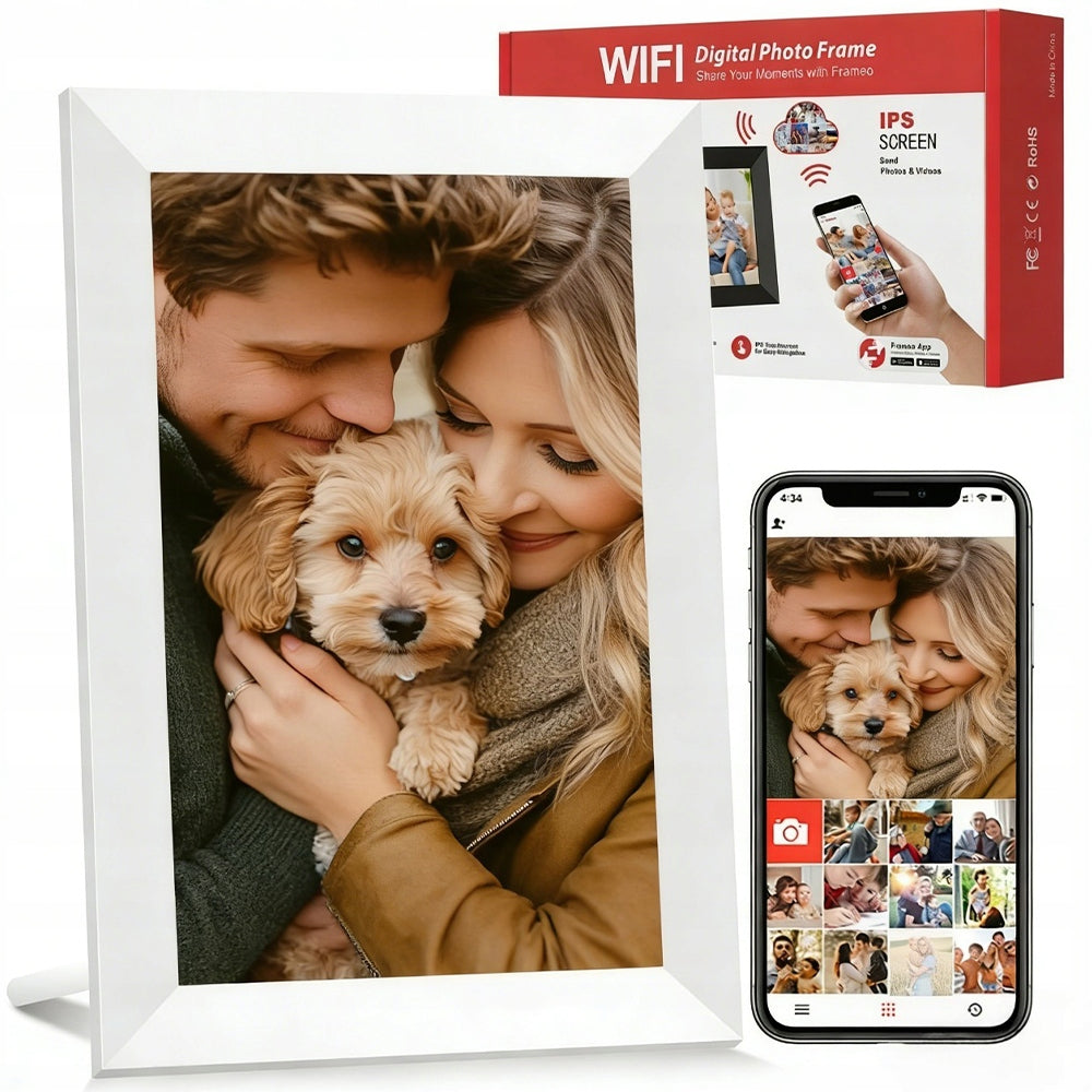 WIFI digitaalne pildiraam 10,1-tolline IPS puutetundlik ekraan HD automaatne pööramine 32 GB